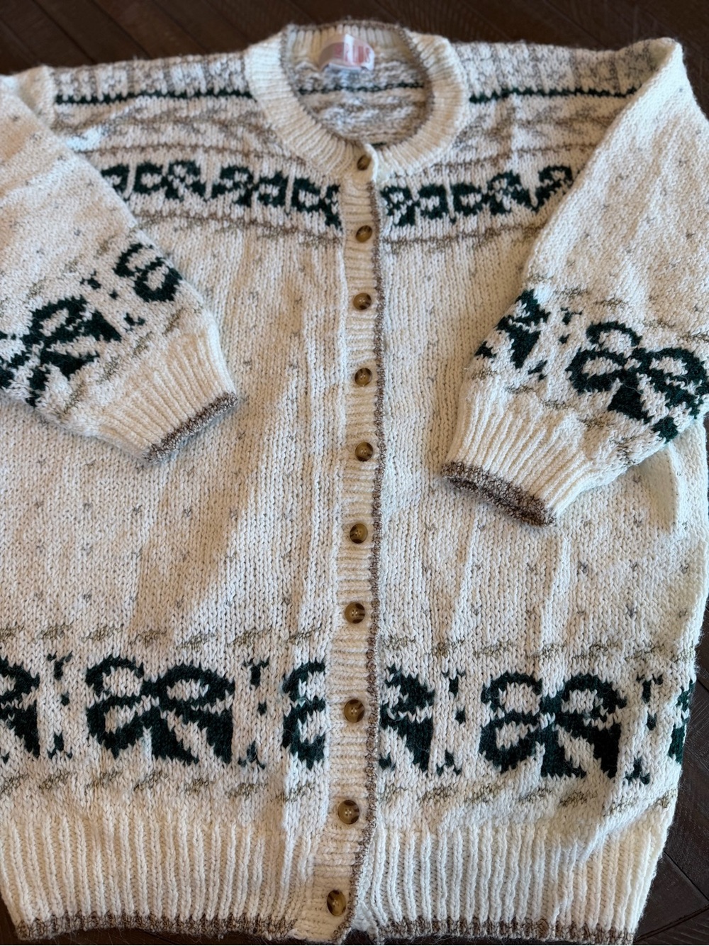 Vintage 80s/90s Lady Plus Chunky Geometric Cardigan Sweater